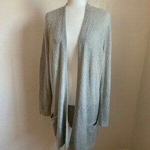 OLD NAVY Light Grey Long Open Front Cardigan With Pockets L